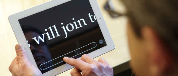MDevReader in use on tablet