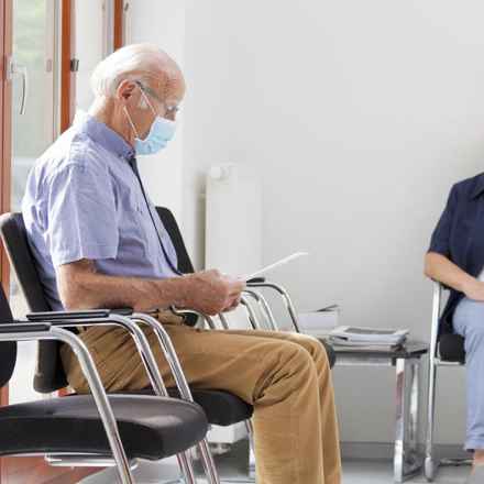 Patients sitting in waiting room