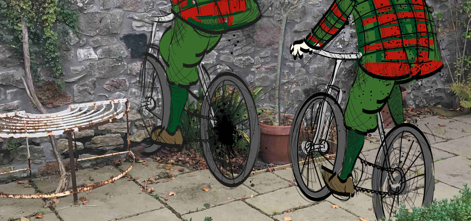 Charles Bonnet Syndrome - cartoon cyclist